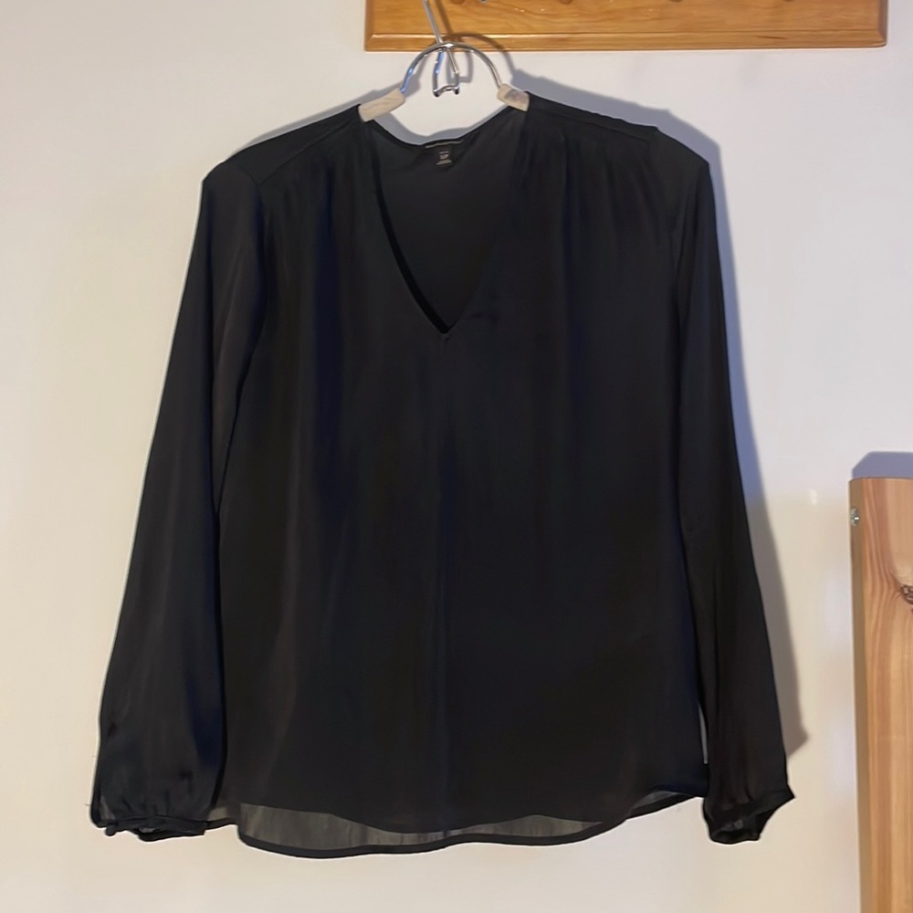 Banana Republic Black Long Sleeve Blouse Size Small